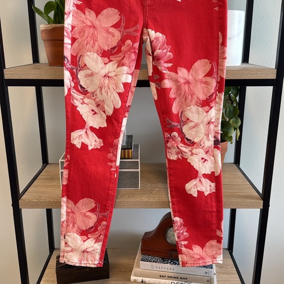 NWT 7 For All Mankind The High Waist Ankle Skinny Floral Print Jeans, 26 - Picture 3 of 12